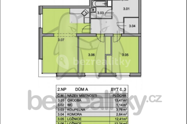 2 bedroom with open-plan kitchen flat to rent, 75 m², Havlíčkovo nám., Rudná