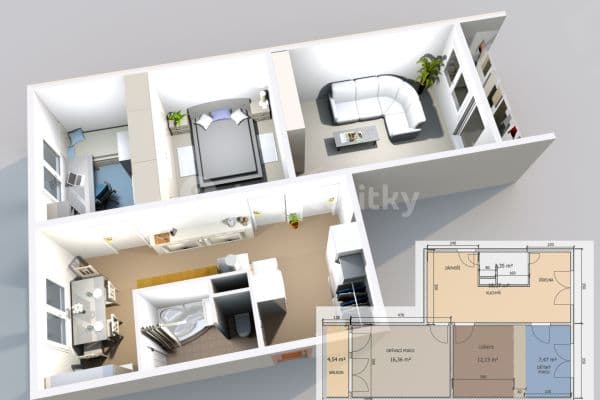 2 bedroom flat for sale, 61 m², Skalková, 