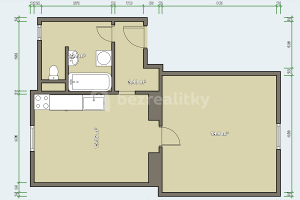 1 bedroom flat to rent, 48 m², 