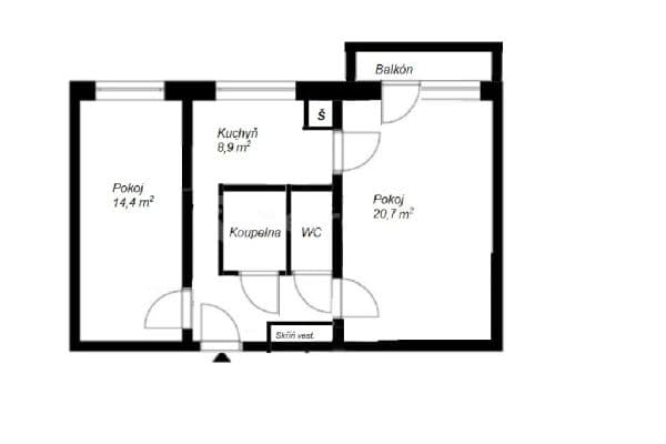 2 bedroom flat to rent, 60 m², Marie Majerové, Ostrava