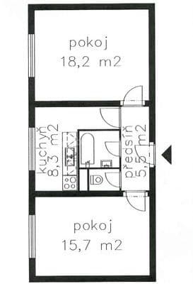 2 bedroom flat to rent, 52 m², tř. Míru, Olomouc