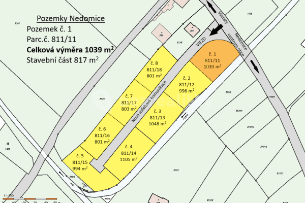 plot for sale, 817 m², 24420, Nedomice