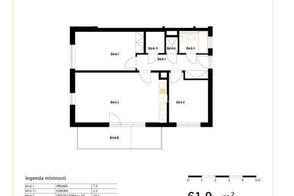 2 bedroom with open-plan kitchen flat to rent, 62 m², Na Slatince, Praha