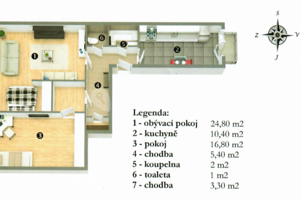 3 bedroom flat for sale, 61 m², Rostislavovo náměstí, Brno