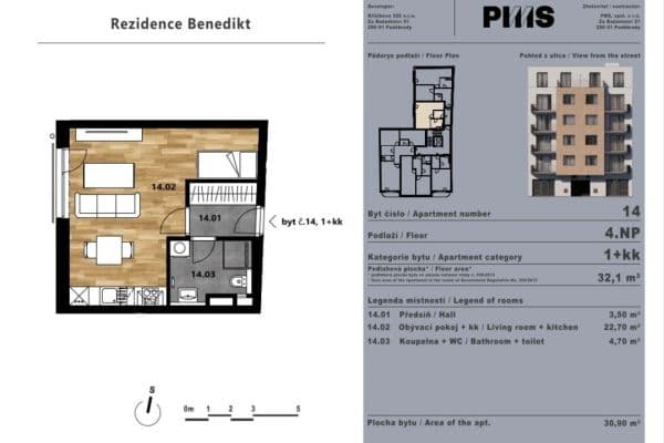 1 bedroom with open-plan kitchen flat to rent, 30 m², Křižíkova, Praha 1 bedroom with open-plan kitchen flat to rent, 30 m², Křižíkova, Praha