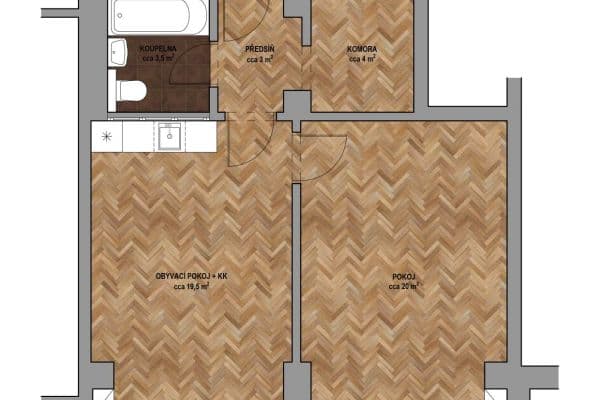 1 bedroom with open-plan kitchen flat to rent, 50 m², Milady Horákové, Brno 1 bedroom with open-plan kitchen flat to rent, 50 m², Milady Horákové, Brno