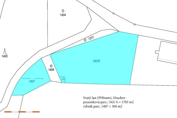 plot for sale, 2,065 m², Svatý Jan plot for sale, 2,065 m², Svatý Jan