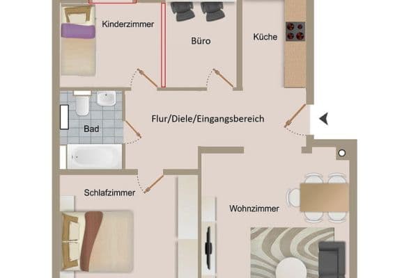 2 bedroom with open-plan kitchen flat for sale, 79 m², Hamburg 2 bedroom with open-plan kitchen flat for sale, 79 m², Hamburg