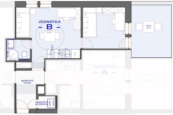 1 bedroom with open-plan kitchen flat to rent, 27 m², Oblá, Brno 1 bedroom with open-plan kitchen flat to rent, 27 m², Oblá, Brno