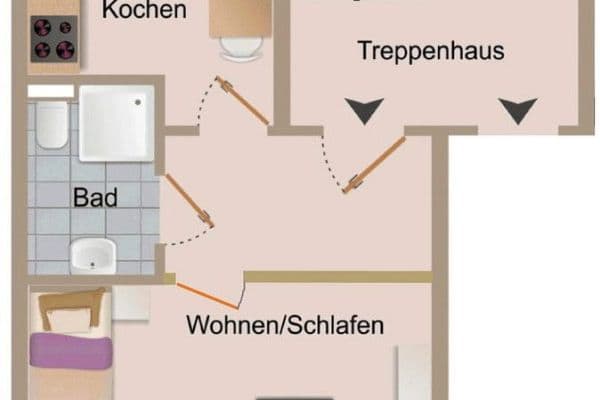 1 bedroom flat to rent, 33 m², Oberdorfstraße, 16, Leipzig, Saxony 1 bedroom flat to rent, 33 m², Oberdorfstraße, 16, Leipzig, Saxony