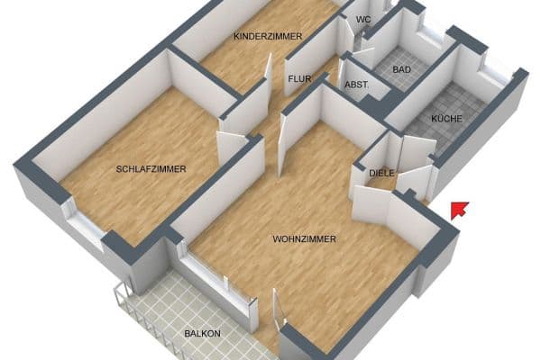3 bedroom flat to rent, 67 m², Augsburg 3 bedroom flat to rent, 67 m², Augsburg