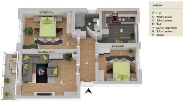 3 bedroom flat to rent, 70 m², Seligenstadt 3 bedroom flat to rent, 70 m², Seligenstadt