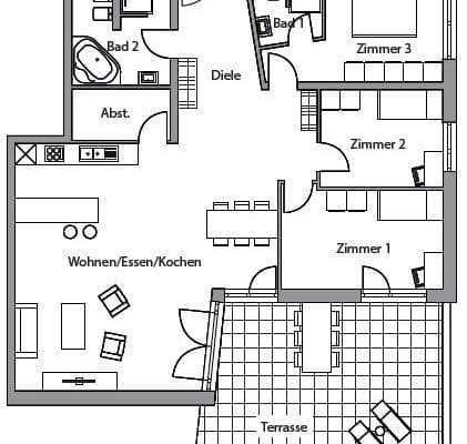3 bedroom with open-plan kitchen flat to rent, 152 m², Calw 3 bedroom with open-plan kitchen flat to rent, 152 m², Calw