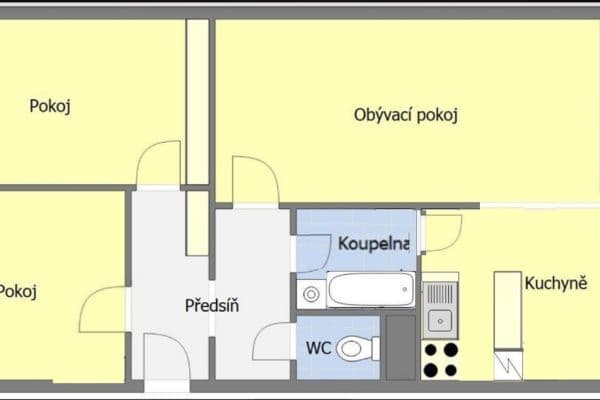 3 bedroom flat for sale, 64 m², Taussigova, Praha 3 bedroom flat for sale, 64 m², Taussigova, Praha