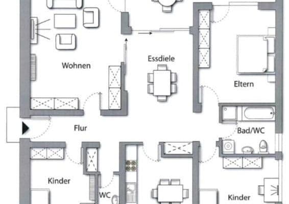 3 bedroom with open-plan kitchen flat for sale, 124 m², March 3 bedroom with open-plan kitchen flat for sale, 124 m², March