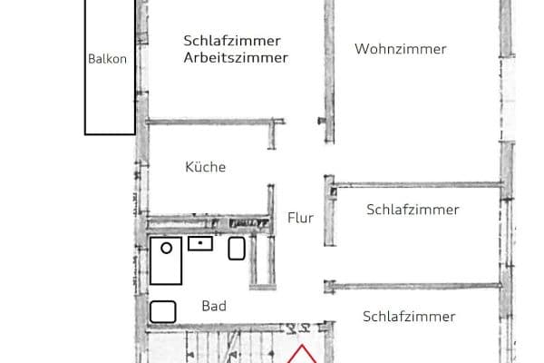 4 bedroom flat to rent, 90 m², Seitenstraße der Ludwig-Mond-Straße, Kassel 4 bedroom flat to rent, 90 m², Seitenstraße der Ludwig-Mond-Straße, Kassel