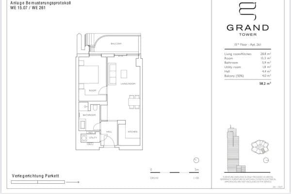 2 bedroom flat to rent, 59 m², Europa-Allee 2, Frankfurt am Main, Hesse 2 bedroom flat to rent, 59 m², Europa-Allee 2, Frankfurt am Main, Hesse
