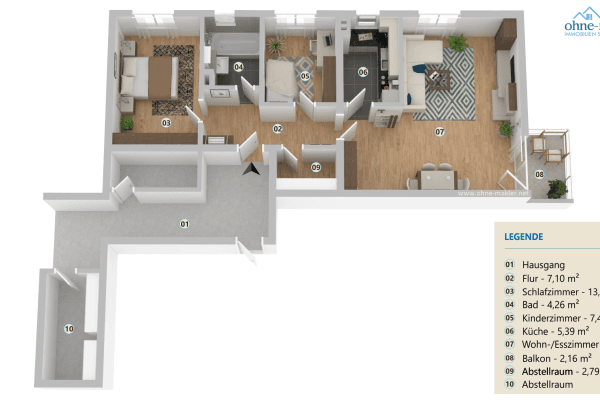 3 bedroom flat to rent, 71 m², Bergstrasse 34c, Lörrach 3 bedroom flat to rent, 71 m², Bergstrasse 34c, Lörrach