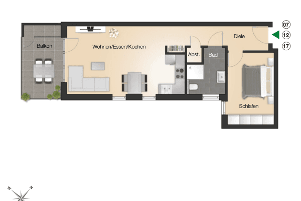 2 bedroom flat to rent, 59 m², Villingen-Schwenningen, Baden-Württemberg 2 bedroom flat to rent, 59 m², Villingen-Schwenningen, Baden-Württemberg