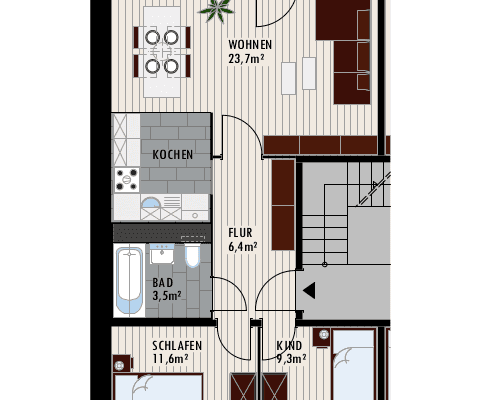 3 bedroom flat to rent, 57 m², Rigaer Strasse 1, Halle (Saale) 3 bedroom flat to rent, 57 m², Rigaer Strasse 1, Halle (Saale)