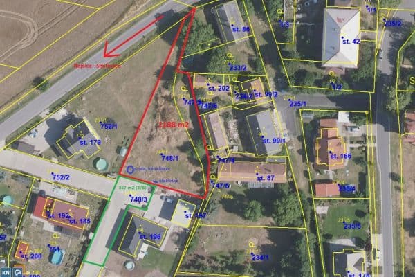 plot for sale, 1,188 m², Rejšice plot for sale, 1,188 m², Rejšice
