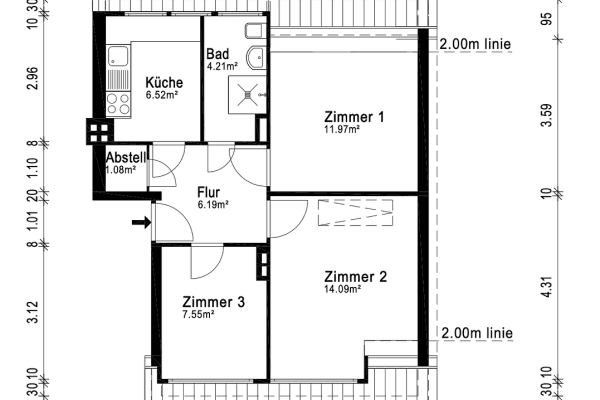 3 bedroom flat to rent, 52 m², Bremen, Bremen 3 bedroom flat to rent, 52 m², Bremen, Bremen