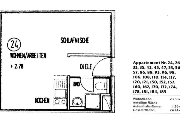 1 bedroom flat to rent, 24 m², Bayreuther Str. 47, Erlangen 1 bedroom flat to rent, 24 m², Bayreuther Str. 47, Erlangen