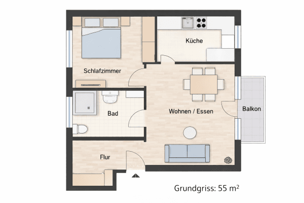 2 bedroom flat to rent, 55 m², Mannheim 2 bedroom flat to rent, 55 m², Mannheim