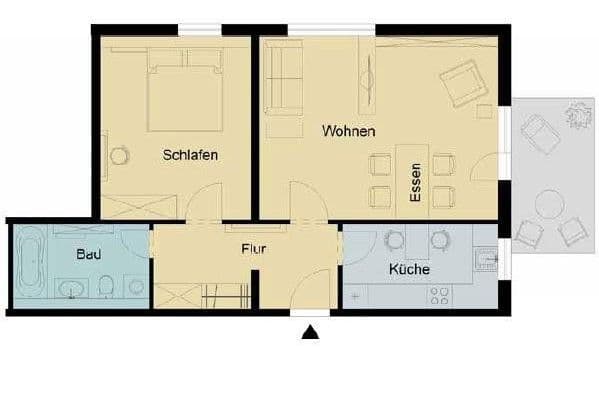 2 bedroom flat to rent, 58 m², Leipzig 2 bedroom flat to rent, 58 m², Leipzig