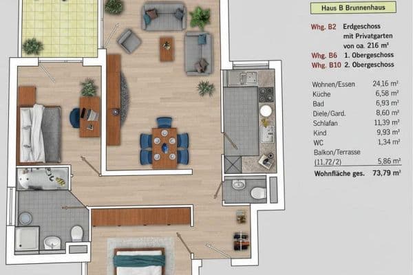 3 bedroom flat to rent, 74 m², Schwieberdingen 3 bedroom flat to rent, 74 m², Schwieberdingen