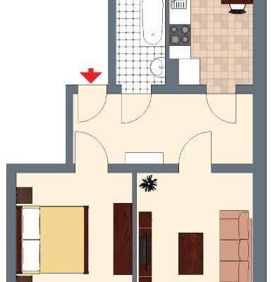 2 bedroom flat to rent, 49 m², Wallstraße 61, Schwerin, Mecklenburg-Vorpommern 2 bedroom flat to rent, 49 m², Wallstraße 61, Schwerin, Mecklenburg-Vorpommern