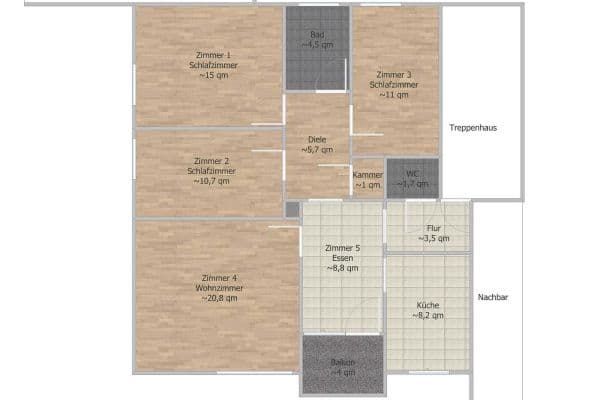3 bedroom with open-plan kitchen flat for sale, 89 m², Eschenweg 25, Landshut 3 bedroom with open-plan kitchen flat for sale, 89 m², Eschenweg 25, Landshut