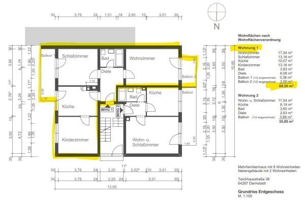 2 bedroom with open-plan kitchen flat to rent, 69 m², Teichhausstraße 38, Darmstadt 2 bedroom with open-plan kitchen flat to rent, 69 m², Teichhausstraße 38, Darmstadt