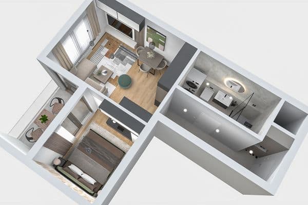 1 bedroom with open-plan kitchen flat for sale, 30 m², Pod Harfou, 1 bedroom with open-plan kitchen flat for sale, 30 m², Pod Harfou,