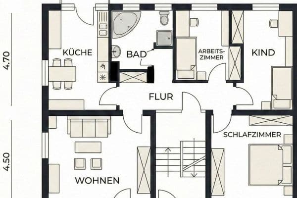 4 bedroom flat to rent, 86 m², Haslach 4 bedroom flat to rent, 86 m², Haslach