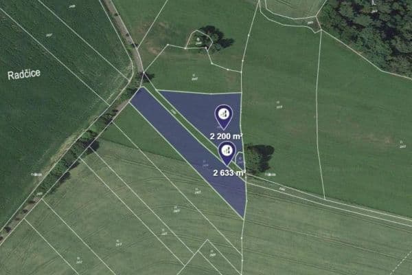 plot for sale, 1,611 m², Radčice plot for sale, 1,611 m², Radčice
