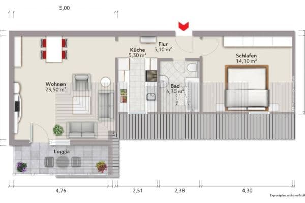 2 bedroom flat to rent, 64 m², Lindenweg 13-15, Münster 2 bedroom flat to rent, 64 m², Lindenweg 13-15, Münster