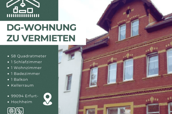 2 bedroom flat to rent, 58 m², Am Bache 16a, Erfurt-Hochheim, Thuringia 2 bedroom flat to rent, 58 m², Am Bache 16a, Erfurt-Hochheim, Thuringia