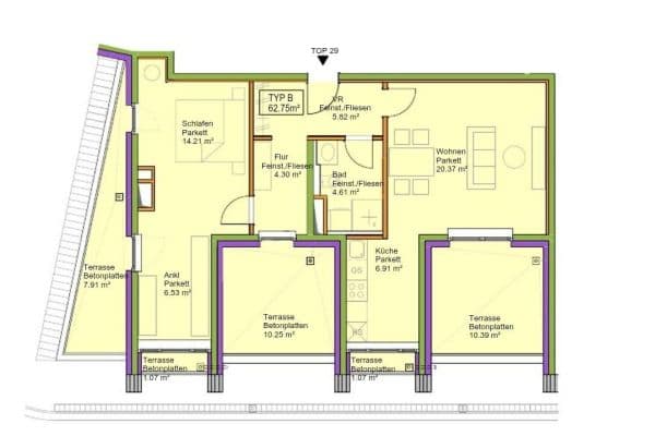 2 bedroom flat to rent, 63 m², Langobardenstrasse 33, Vienna, Vienna 2 bedroom flat to rent, 63 m², Langobardenstrasse 33, Vienna, Vienna