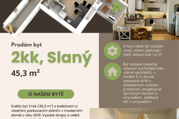 1 bedroom with open-plan kitchen flat for sale, 45 m², Tomanova, Slaný 1 bedroom with open-plan kitchen flat for sale, 45 m², Tomanova, Slaný