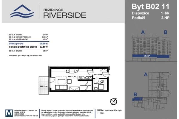 Studio flat for sale, 32 m², Poříčí, Brno Studio flat for sale, 32 m², Poříčí, Brno