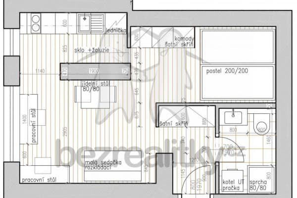 1 bedroom flat to rent, 32 m², Poříčí, 