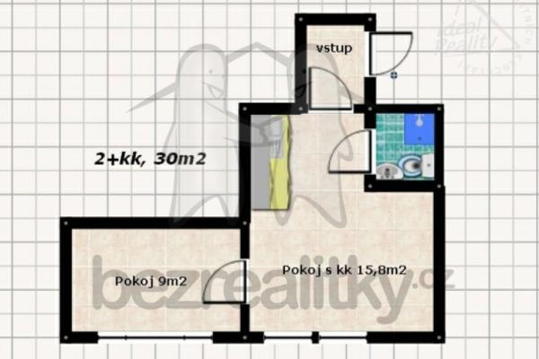 1 bedroom with open-plan kitchen flat to rent, 30 m², Náhon, 